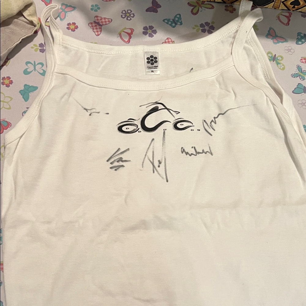 Women's White Logo Tank Top autographed Orange County Choppers